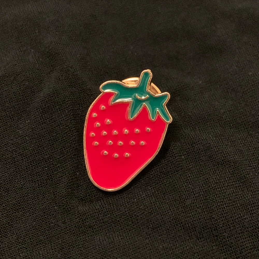 Strawberry enamel lapel pin